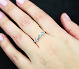 Элегантное серебряное кольцо с голубыми апатитами Серебро 925