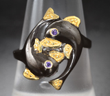 Скульптурное серебряное кольцо «Рыбы»