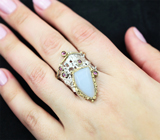 Серебряное кольцо с халцедоном и родолитами Серебро 925