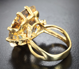 Серебряное кольцо с цитрином 17,92 карата и турмалинами Серебро 925