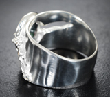 Серебряное кольцо с ограненным черным опалом Серебро 925