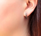 Изящные серебряные серьги с разноцветными сапфирами Серебро 925