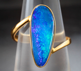 Золотое кольцо с австралийским дублет опалом 2,5 карата Золото