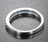 Изящное серебряное кольцо с «неоновыми» апатитами