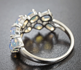 Превосходное серебряное кольцо с кристаллическими эфиопскими опалами