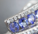 Превосходные серебряные серьги с танзанитами Серебро 925