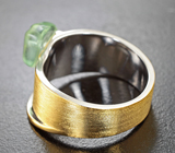 Матированное серебряное кольцо с пренитом