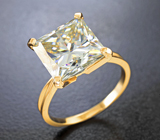 Золотое стильное кольцо с крупным муассанитом 7,15 карата Золото