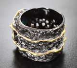 Серебряное кольцо с ограненным черным опалом 2,1 карата Серебро 925
