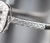 Серебряное кольцо с бесцветным муассанитом топовой огранки 1 карат