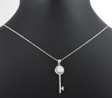 Серебряный кулон с бесцветным муассанитом топовой огранки 0,93 карата + цепочка Серебро 925