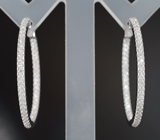 Серебряные серьги с бесцветными муассанитами топовой огранки 0,86 карата Серебро 925