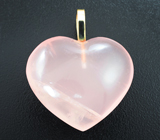 Массивный золотой кулон с крупным розовым кварцем 65,79 карата Золото