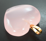 Массивный золотой кулон с крупным розовым кварцем 65,79 карата Золото