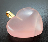 Массивный золотой кулон с крупным розовым кварцем 65,79 карата Золото