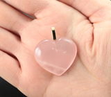 Массивный золотой кулон с крупным розовым кварцем 65,79 карата Золото