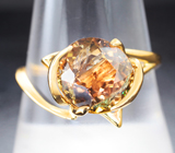 Золотое кольцо с ярким полихромным турмалином 3,65 карата