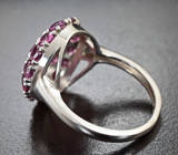 Превосходное серебряное кольцо с родолитами Серебро 925