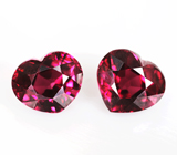 Пара чистейших родолитов 4,58 карата 