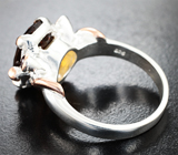 Серебряное кольцо с цитрином 4,63 карата и альмандинами гранатами
