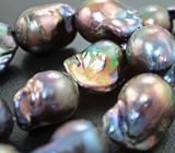 Набор из 21 крупных цветных жемчужин барокко на нити 379,58 карата