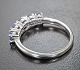 Стильное серебряное кольцо с танзанитами Серебро 925