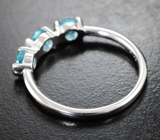 Прелестное серебряное кольцо с голубыми апатитами