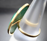 Золотое кольцо с крупным контрастным уральским малахитом 24,72 карата