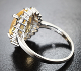 Праздничное серебряное кольцо с цитрином и сапфирами