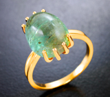 Золотое кольцо с турмалином цвета морской волны 7,65 карата