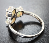 Чудесное серебряное кольцо с ограненными эфиопскими опалами Серебро 925