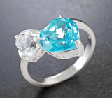 Романтичное серебряное кольцо с топазами