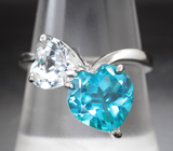 Романтичное серебряное кольцо с топазами Серебро 925