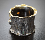 Серебряное кольцо с кристаллическими эфиопскими опалами, голубым топазом и перидотом Серебро 925
