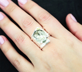Серебряное кольцо с зеленым аметистом 7,93 карата и перидотом Серебро 925