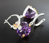Серебряные серьги с аметистами Серебро 925