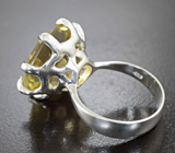 Серебряное кольцо с лимонным цитрином авторской огранки 14,6 карата Серебро 925