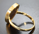 Золотое кольцо с уникального глубокого синего цвета австралийским дублет опалом 4,12 карата Золото