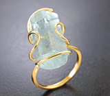 Золотое кольцо с кристаллом пастельно-зеленого берилла 18,24 карата Золото
