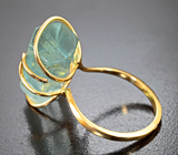 Золотое кольцо с кристаллом пастельно-зеленого берилла 18,24 карата