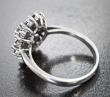 Эффектное серебряное кольцо с танзанитами и черными шпинелями Серебро 925