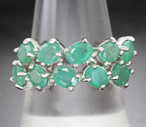 Замечательное серебряное кольцо с изумрудами Серебро 925