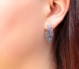 Превосходные серебряные серьги с яркими танзанитами Серебро 925