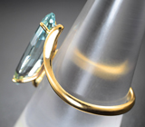 Золотое кольцо с ярким забайкальским аквамарином 1,99 карата и бриллиантами Золото