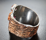 Серебряное кольцо с сапфирами и диопсидами Серебро 925