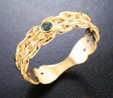 Золотое кольцо с ярким насыщенным уральским александритом высоких характеристик 0,09 карата