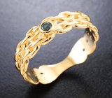 Золотое кольцо с ярким насыщенным уральским александритом высоких характеристик 0,09 карата