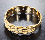 Золотое кольцо с ярким насыщенным уральским александритом высоких характеристик 0,09 карата Золото