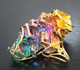 Крупный золотой кулон с многоцветными кристаллами висмута 96,68 карата и сапфиром Золото