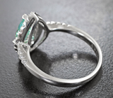 Серебряное кольцо с зеленовато-голубым муассанитом 2,02 карата Серебро 925